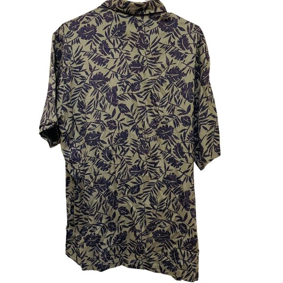 Firethorn Silver Mens Button Down Shirt Tropical Print Short Sleeve Size Medium - Picture 2 of 4